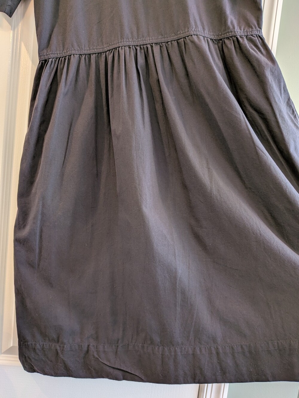 Everlane Parklet Shirtdress Cotton Black Midi Dress Minimalist Relaxed Size 6 - Picture 13 of 16